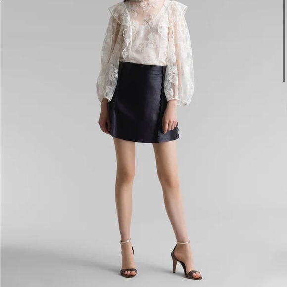 Chloe navy leather skirt - Picture 4 of 6